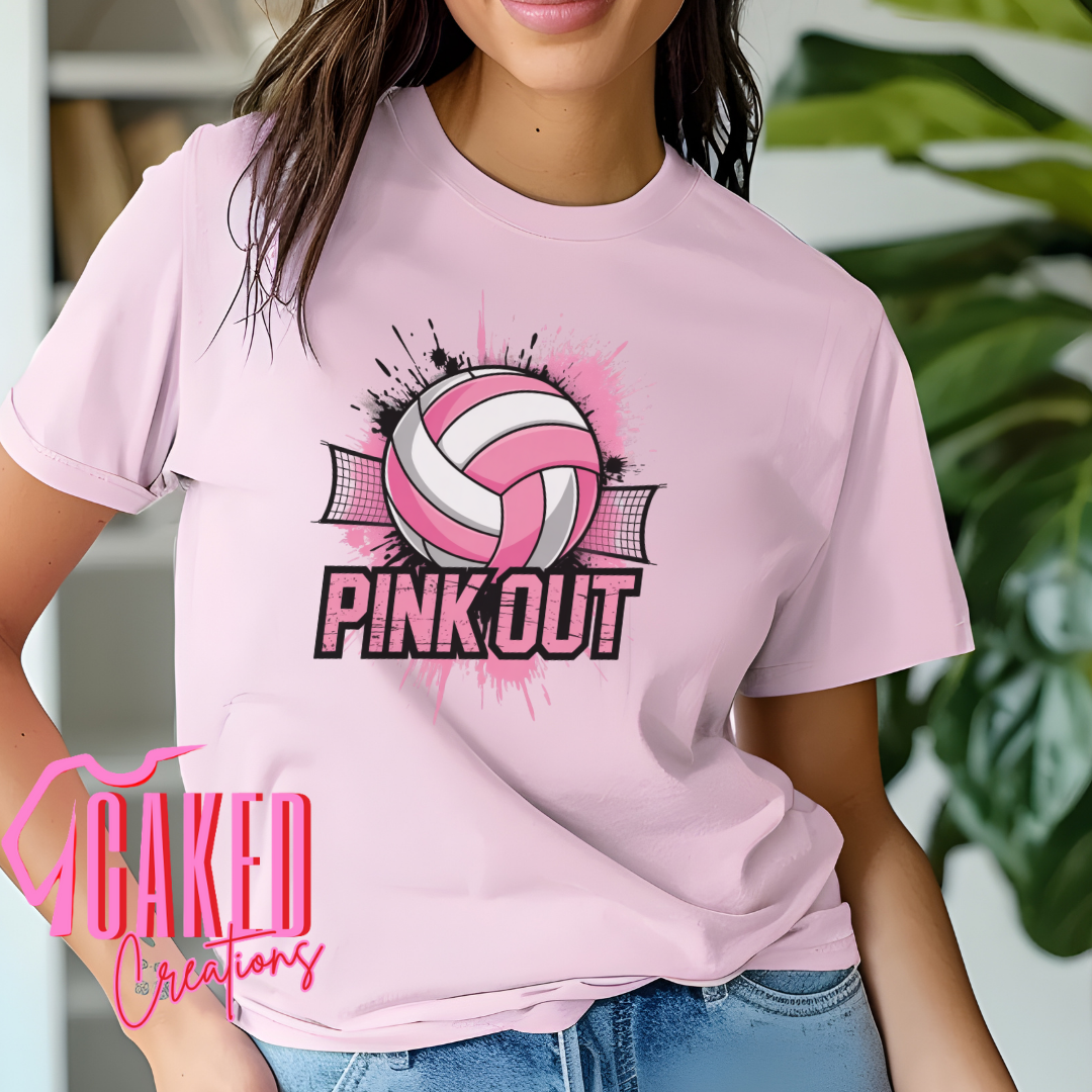 Pink Out Volleyball Tee β Breast Cancer Awareness Shirt