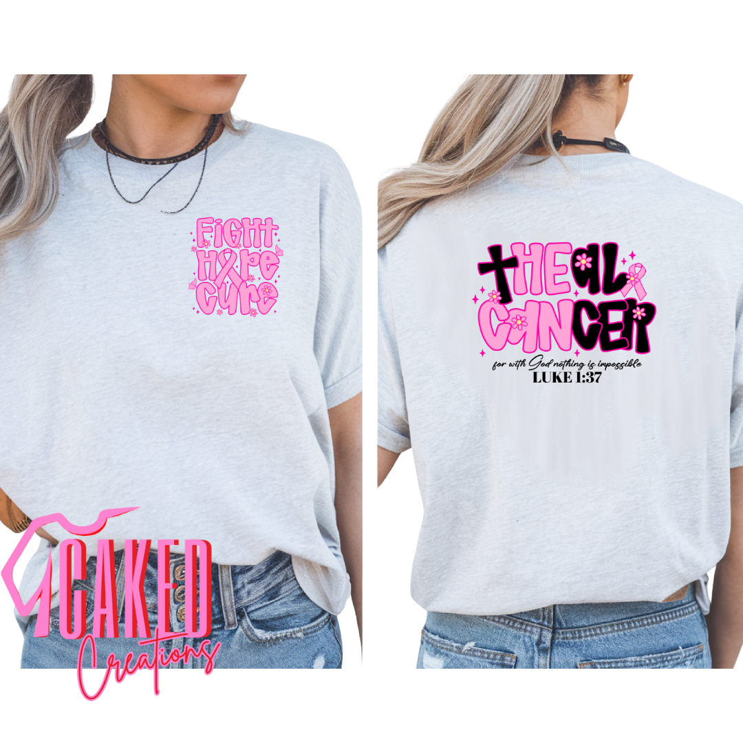 Fight Hope Cure Tee – Heal Cancer Faith Shirt | Comfort Colors