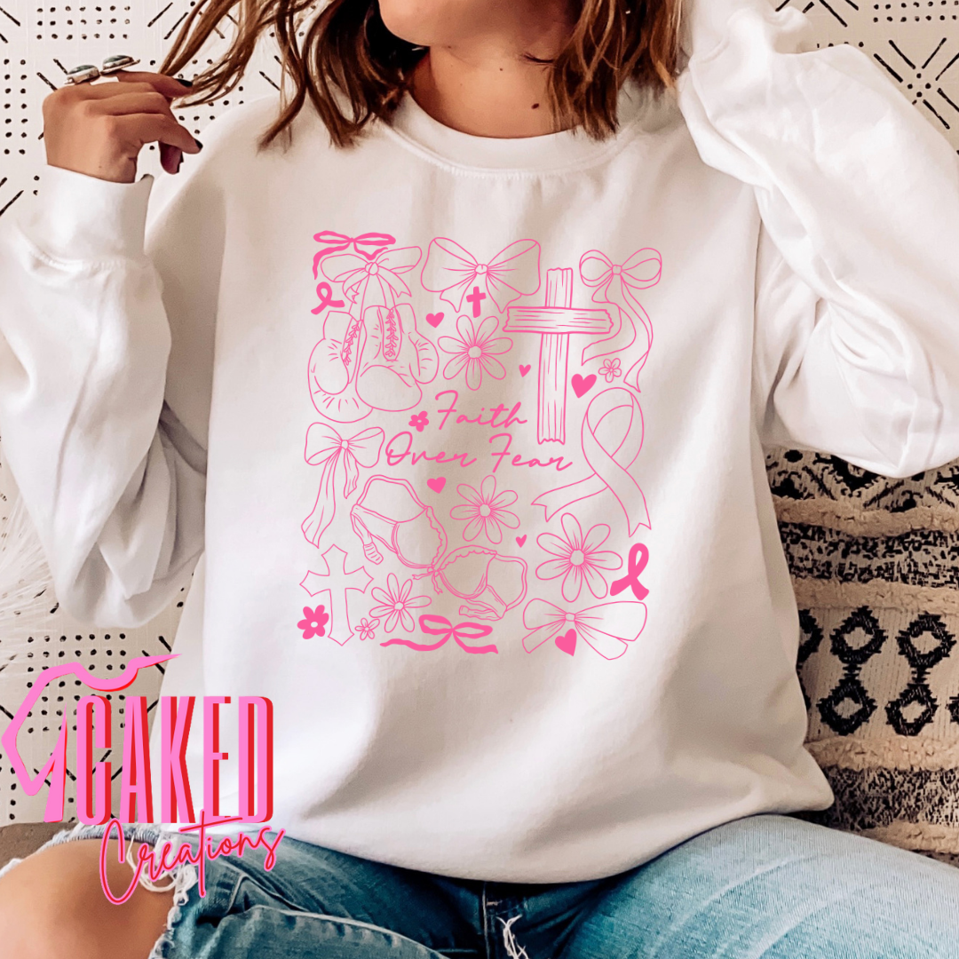 Faith Over Fear Tee β Pink Ribbon Awareness Shirt