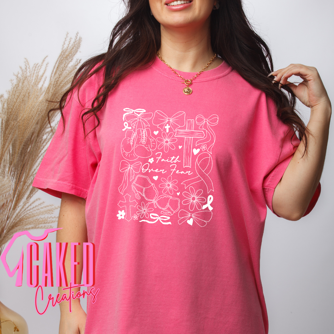 Faith Over Fear Tee β Pink Ribbon Awareness Shirt