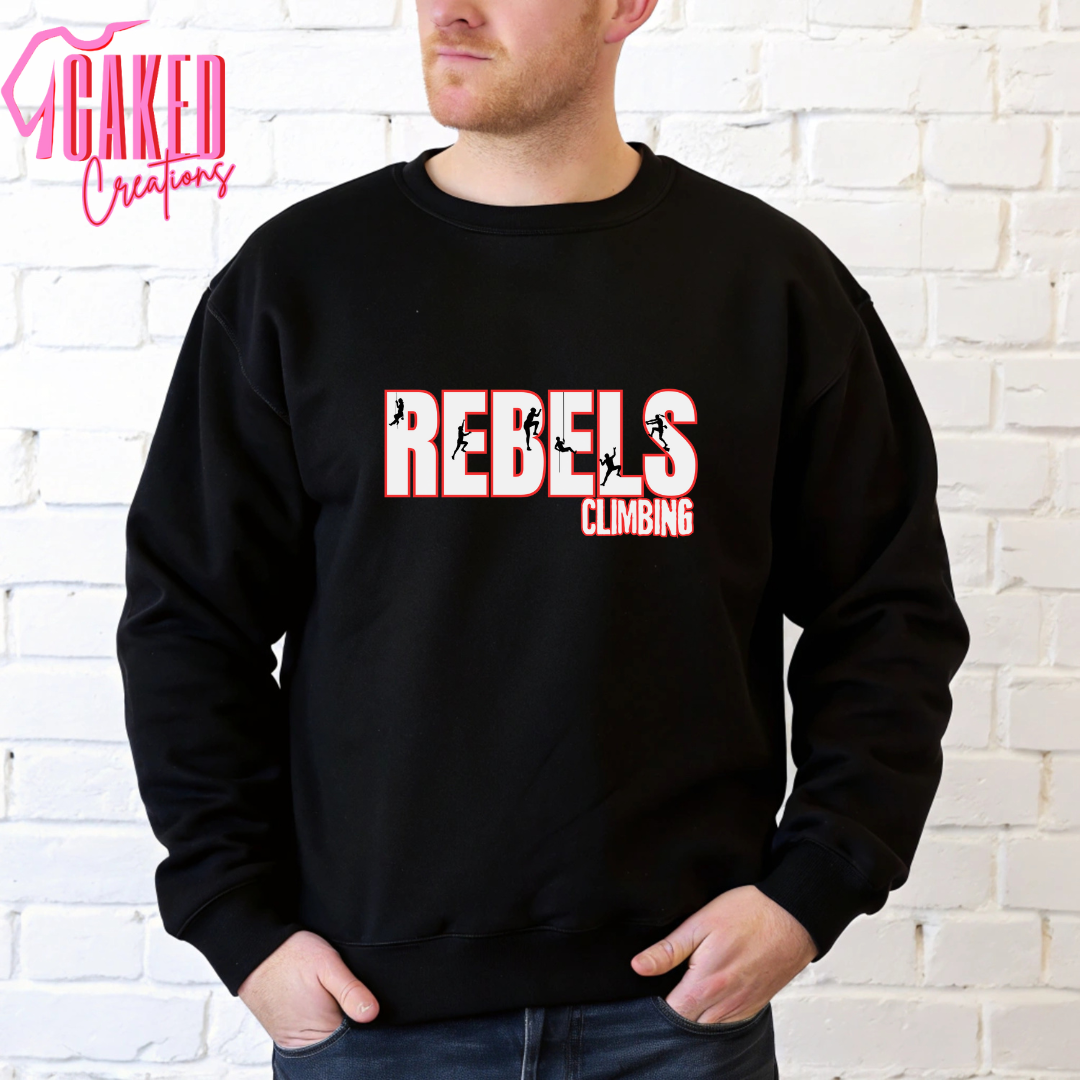 Rebels Mascot Climbing Tee – Customizable School Spirit Shirt