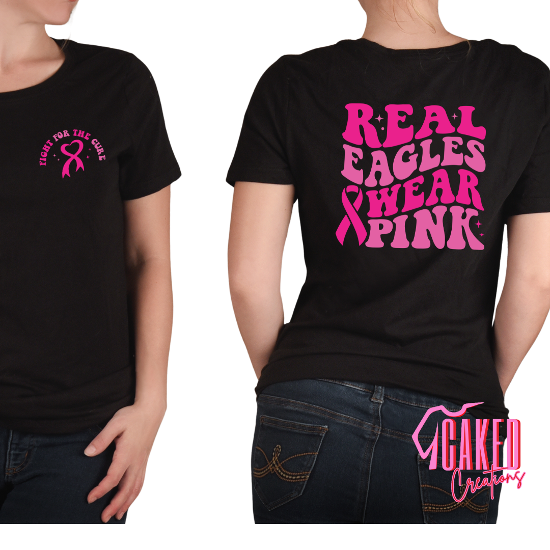 Real Eagles Wear Pink Tee – Retro Pink Out Spirit Shirt