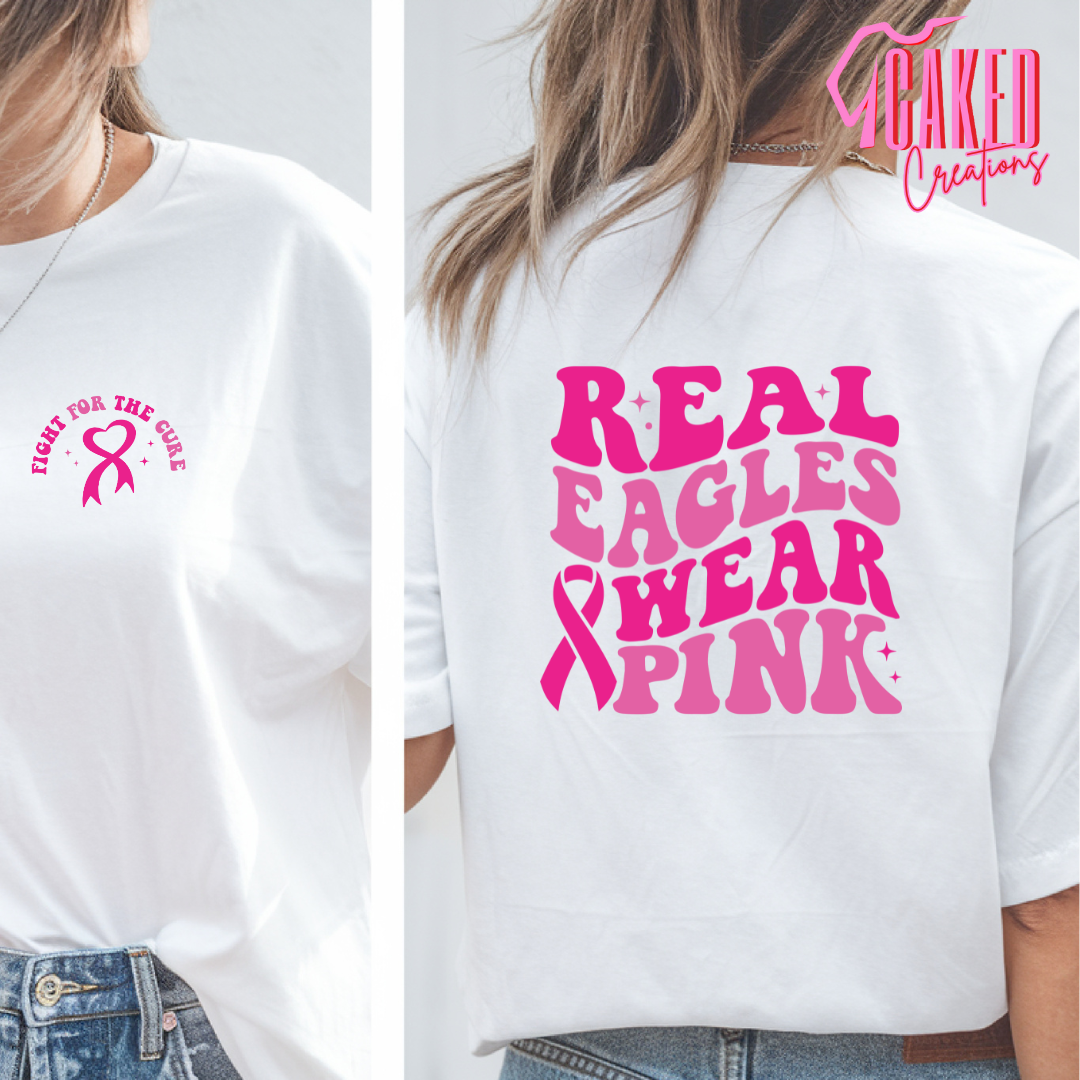 Real Eagles Wear Pink Tee – Retro Pink Out Spirit Shirt