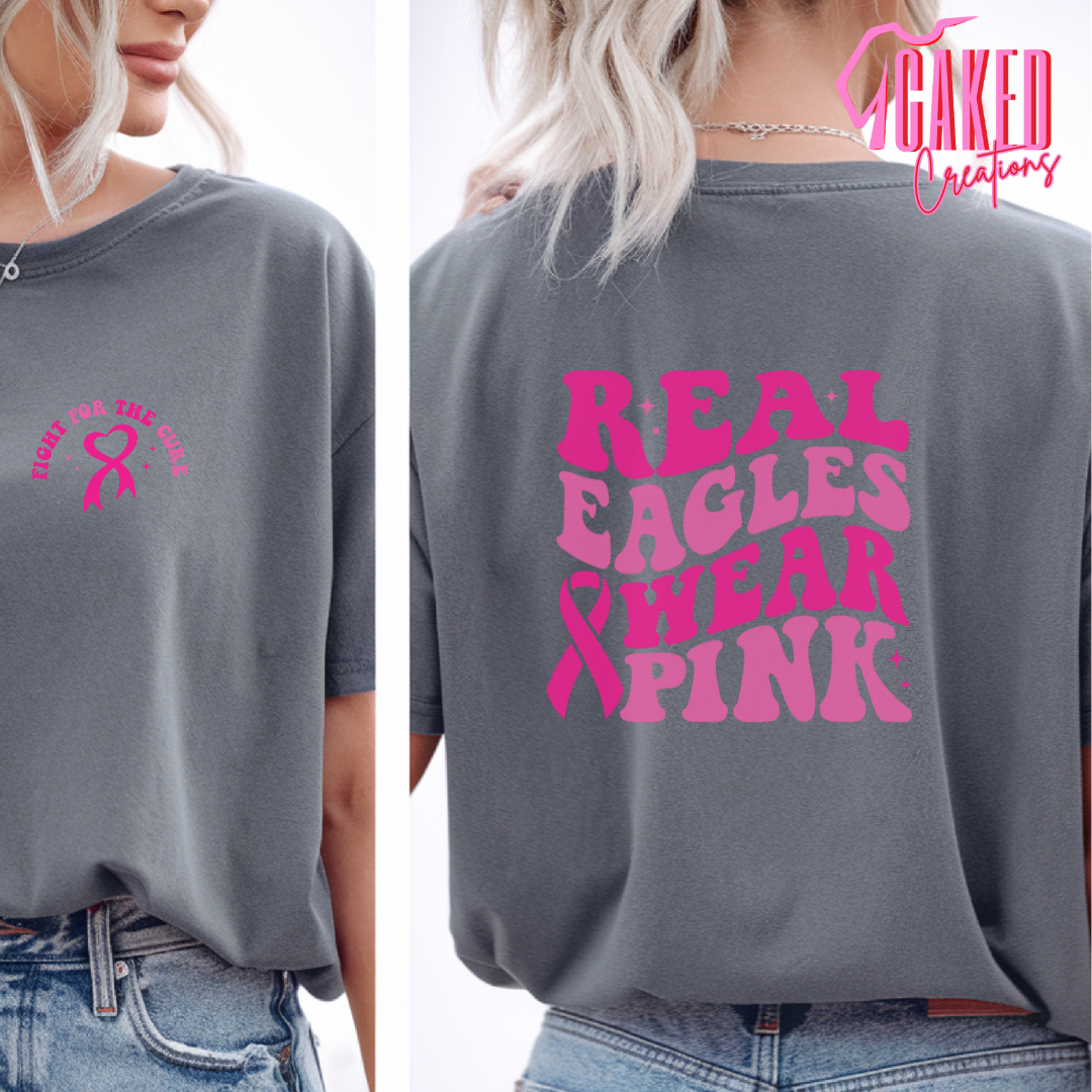 Real Eagles Wear Pink Tee – Retro Pink Out Spirit Shirt
