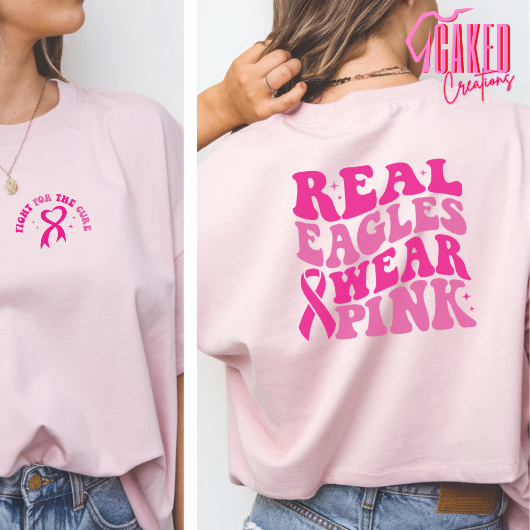 Real Eagles Wear Pink Tee – Retro Pink Out Spirit Shirt