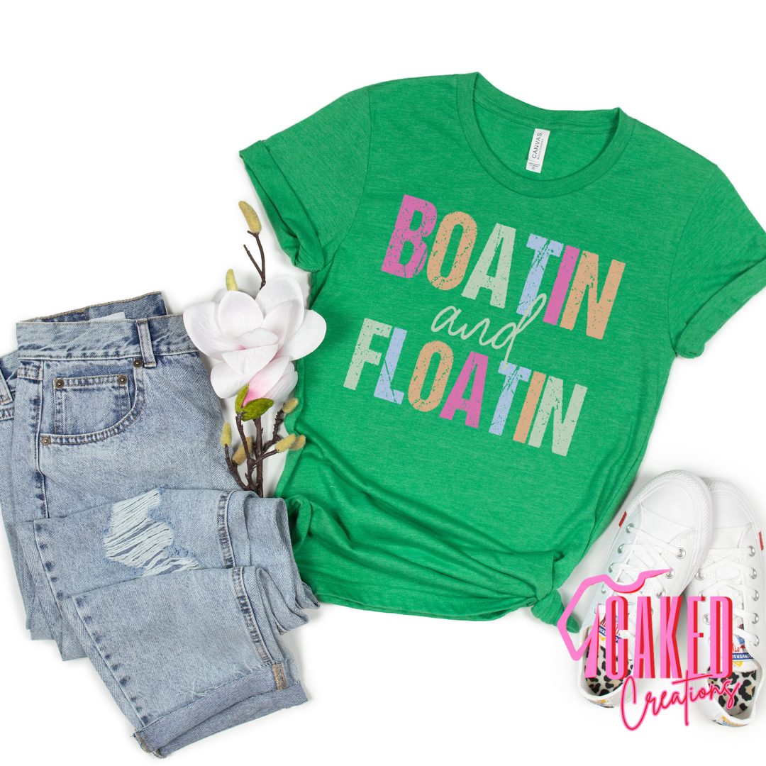 Boatin and Floatin Tee – Colorful Lake Life Shirt