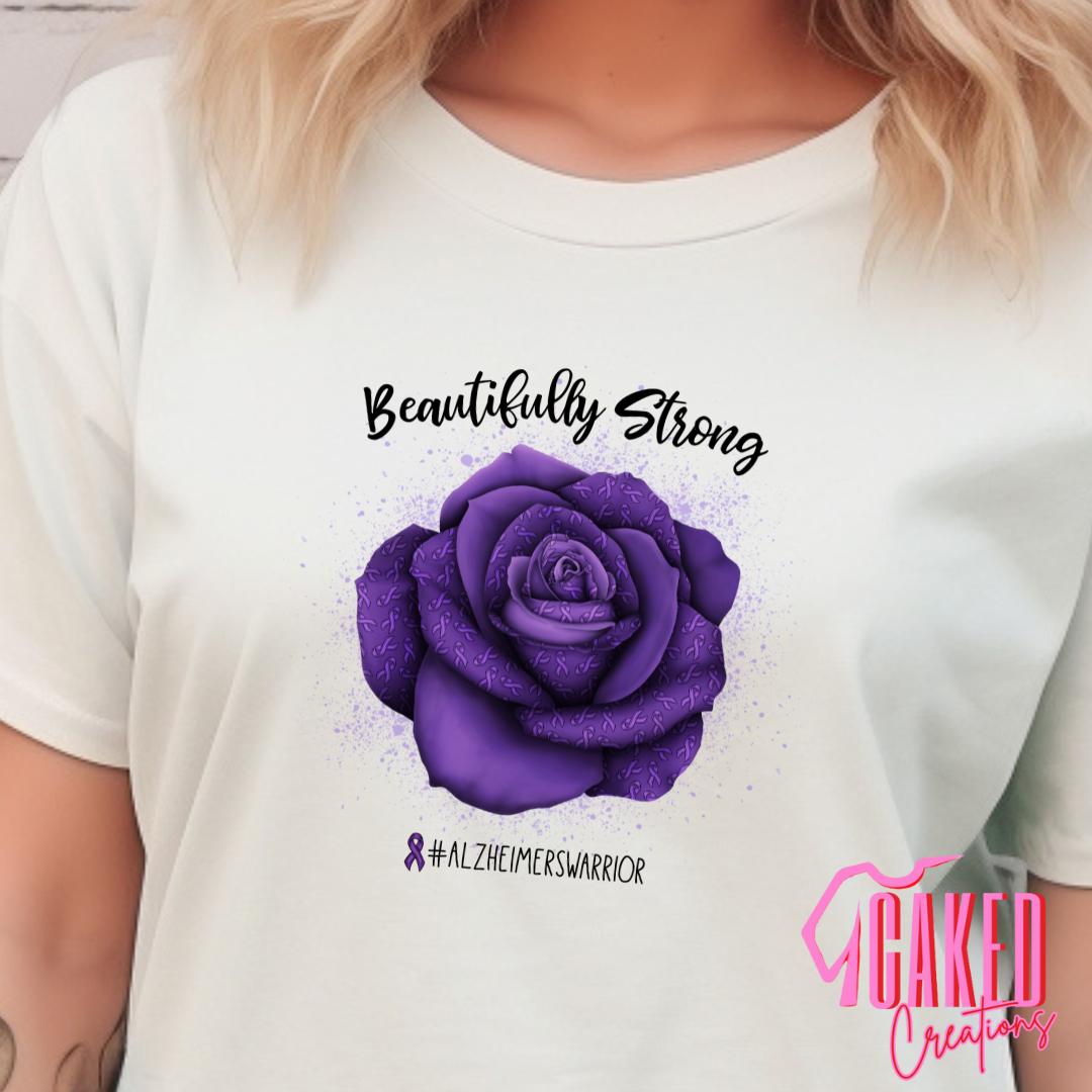 Beautifully Strong Alzheimer's Warrior Tee – Comfort Colors White