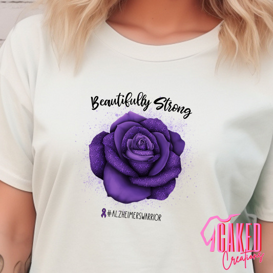 Beautifully Strong Alzheimer's Warrior Tee – Comfort Colors White
