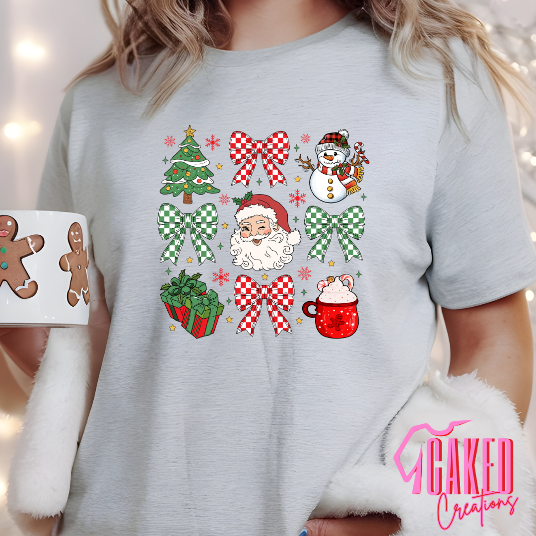 Retro Christmas Grid Tee