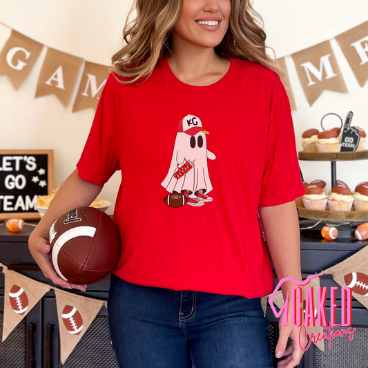 KC Ghost Football Tee – Halloween Game Day Shirt
