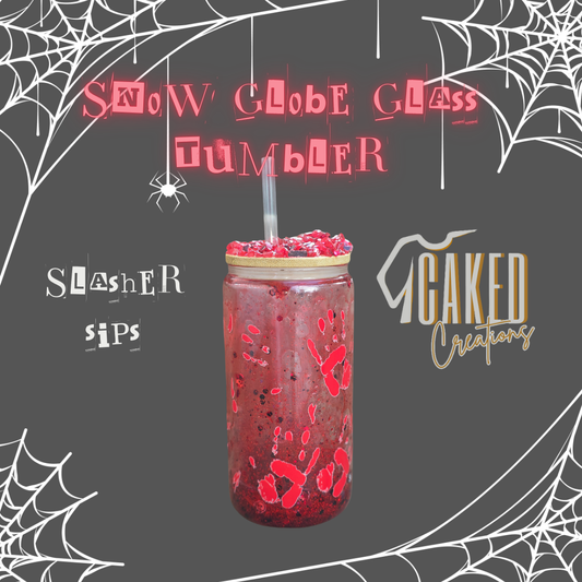 🩸 Slasher Sips – Snow Globe Tumbler