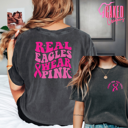 Real Eagles Wear Pink Tee – Retro Pink Out Spirit Shirt