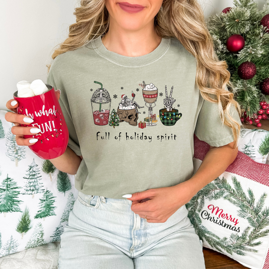 Full of Holiday Spirit Cups Tee