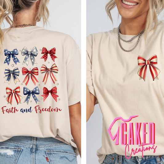 Faith & Freedom Bow Back Tee