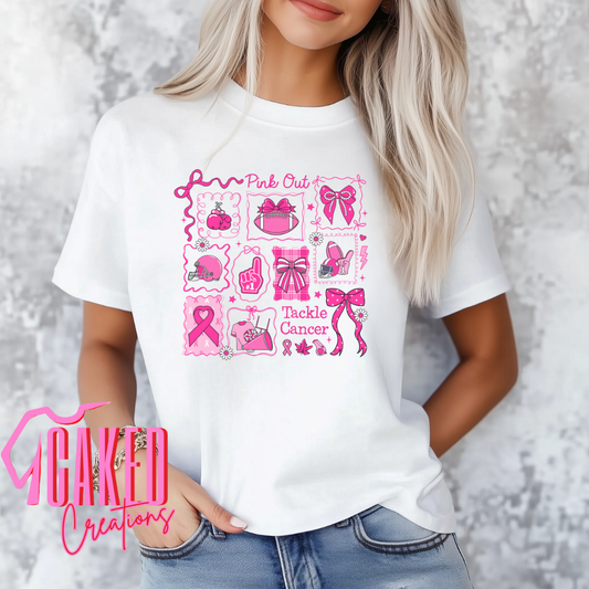 Pink Out Tee – Tackle Cancer Awareness Graphic Shirt