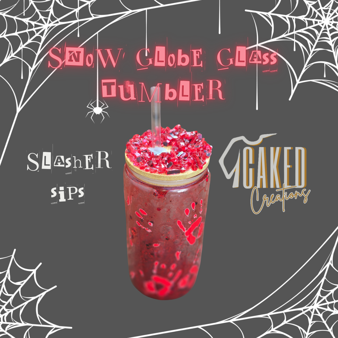 🩸 Slasher Sips – Snow Globe Tumbler