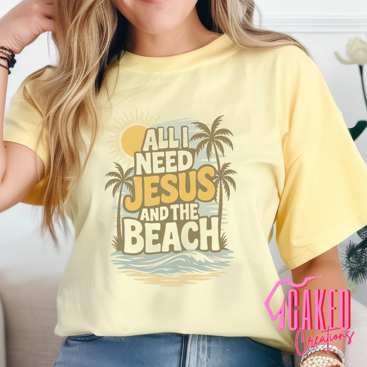 All I Need is Jesus and the Beach Tee – Faith & Coastal Vibes Shirt