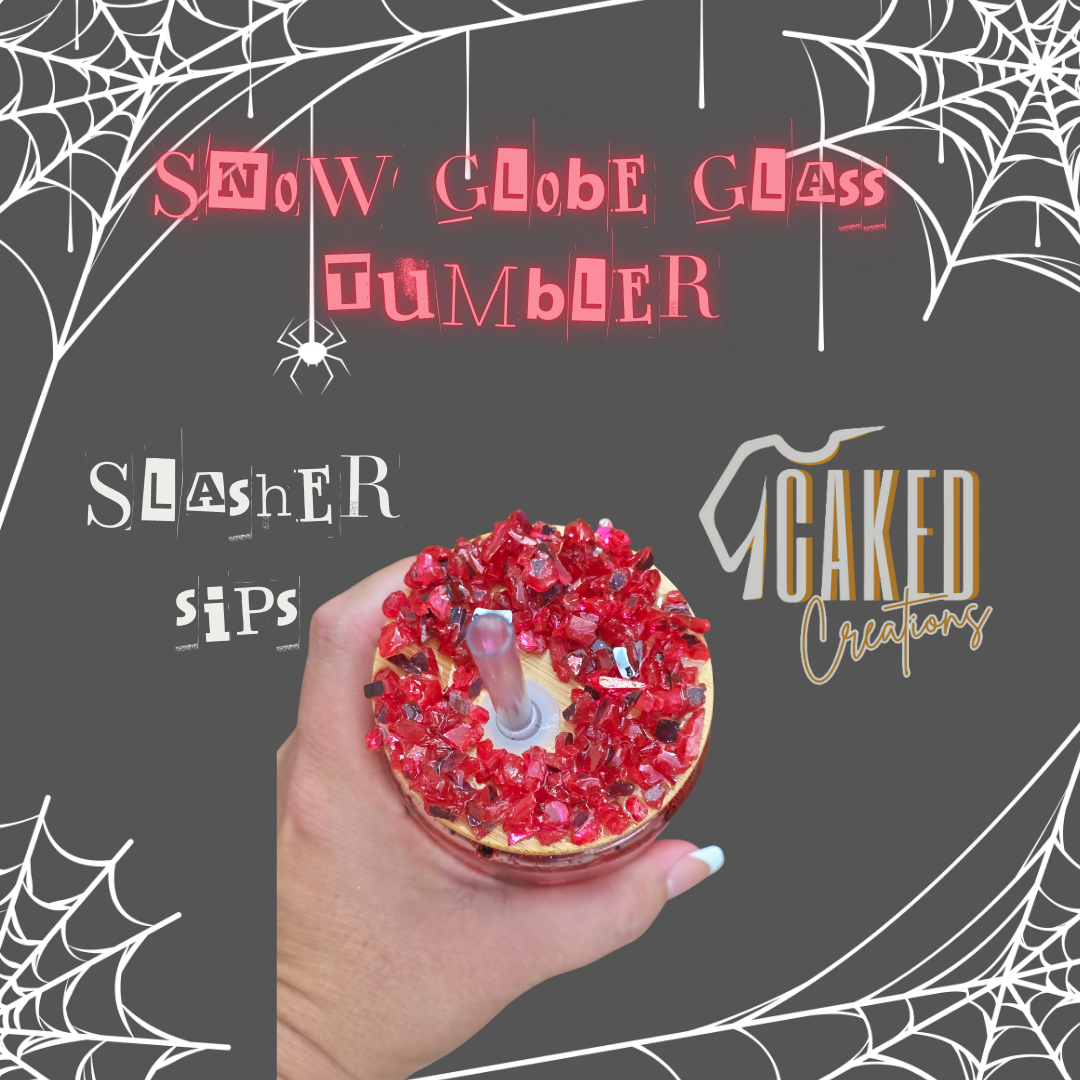 🩸 Slasher Sips – Snow Globe Tumbler