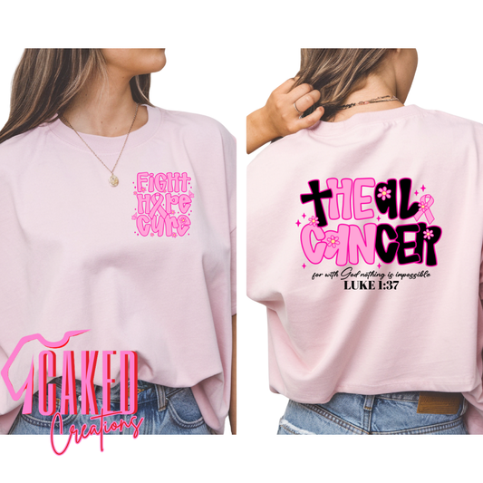 Fight Hope Cure Tee – Heal Cancer Faith Shirt | Comfort Colors