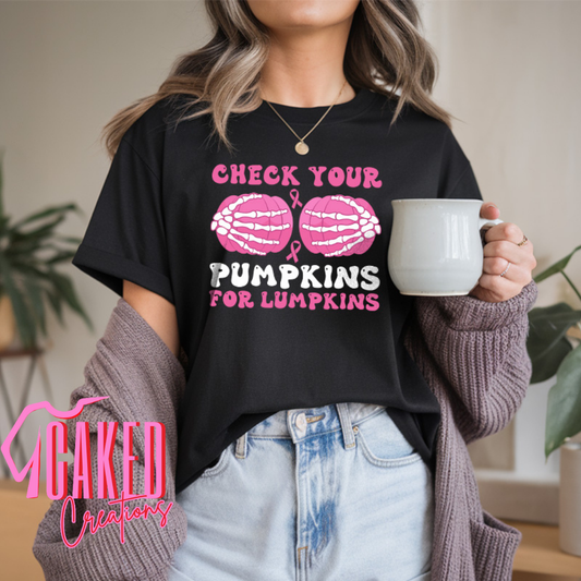 Check Your Pumpkins Tee – Funny Breast Cancer Awareness Shirt
