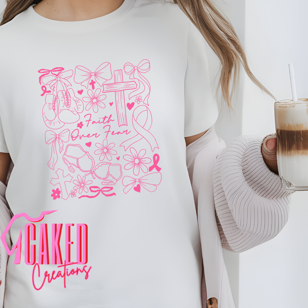 Faith Over Fear Tee – Pink Ribbon Awareness Shirt