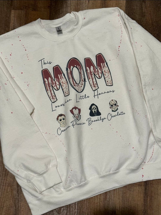 Horror Mom Tee or Sweatshirt – Customizable with Kids’ Names