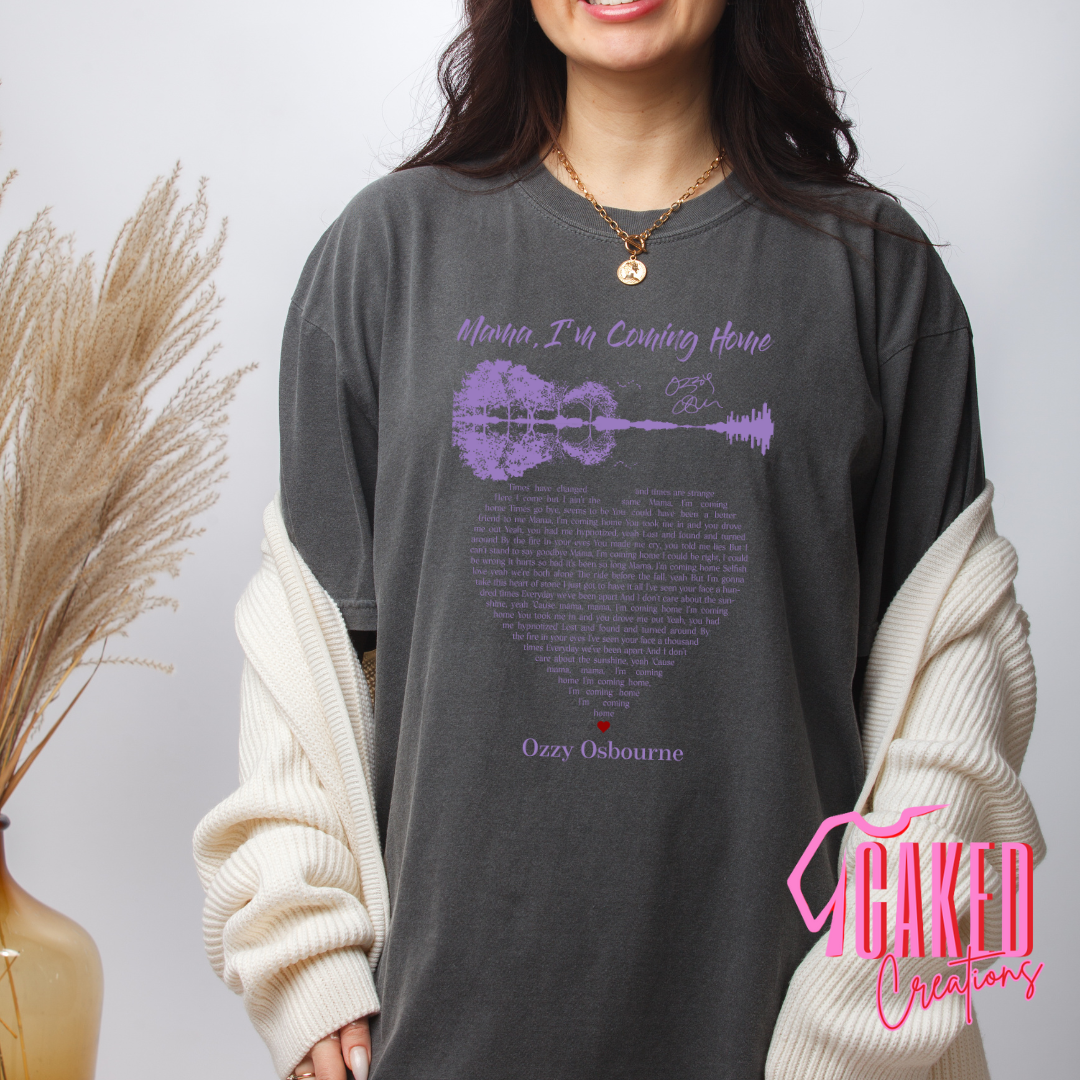 Mama, I’m Coming Home Lyrics Tee – Purple Heart Tribute