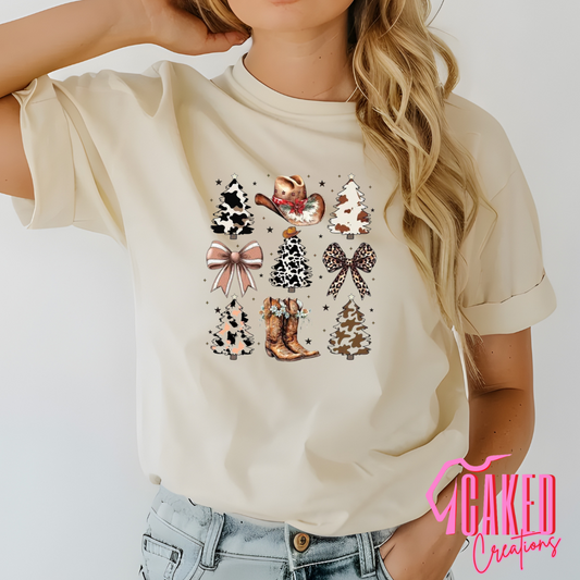 Cowgirl Christmas Tree Grid