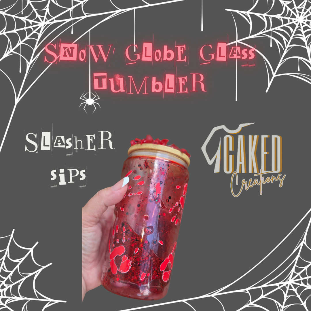 🩸 Slasher Sips – Snow Globe Tumbler