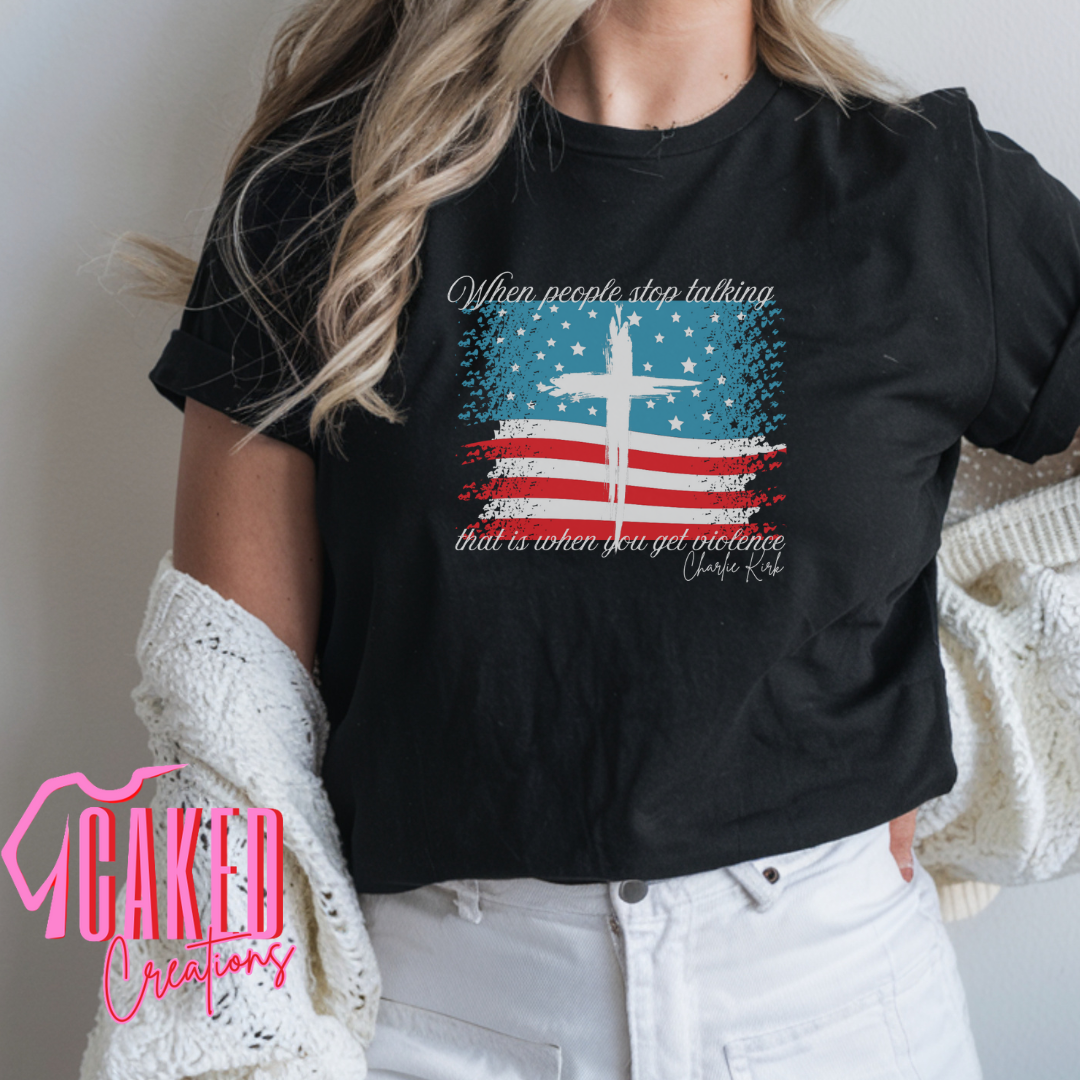 "Faith + Freedom Flag Cross" Tee