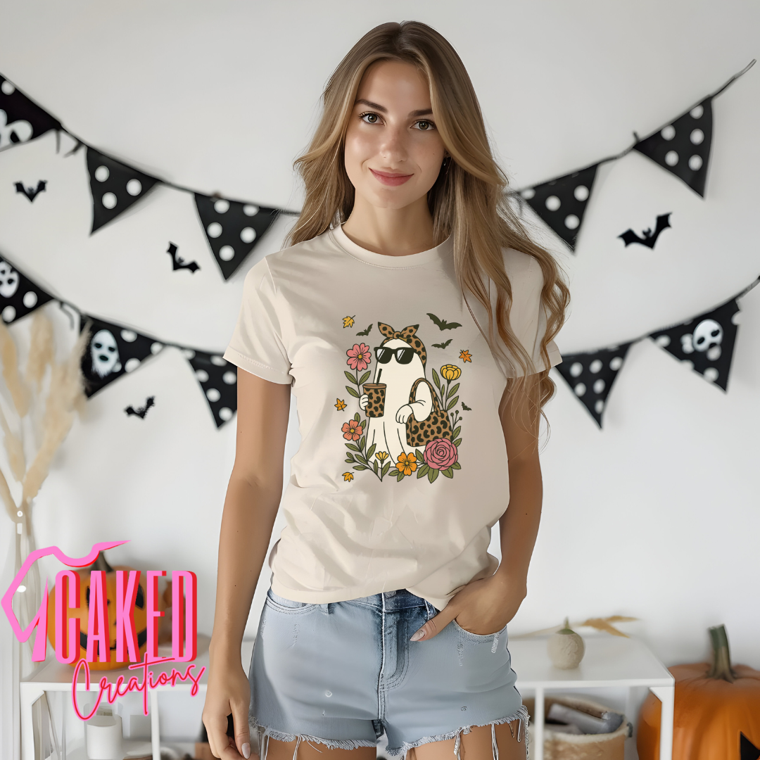 Retro Ghost with Leopard & Coffee