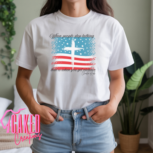 "Faith + Freedom Flag Cross" Tee