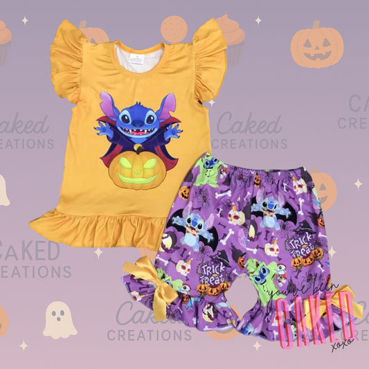 Kids Halloween Milk Silk Ruffle Set – Trick or Treat Style