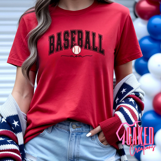 Baseball Mom T-Shirt – Game Day Varsity Lettering