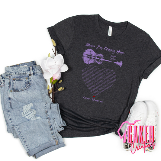 Mama, I’m Coming Home Lyrics Tee – Purple Heart Tribute